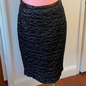 Dolce & Gabbana black quilted lamé pencil skirt